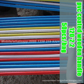 pvc coated wooden mop pole, pvc coated wooden mop pole price